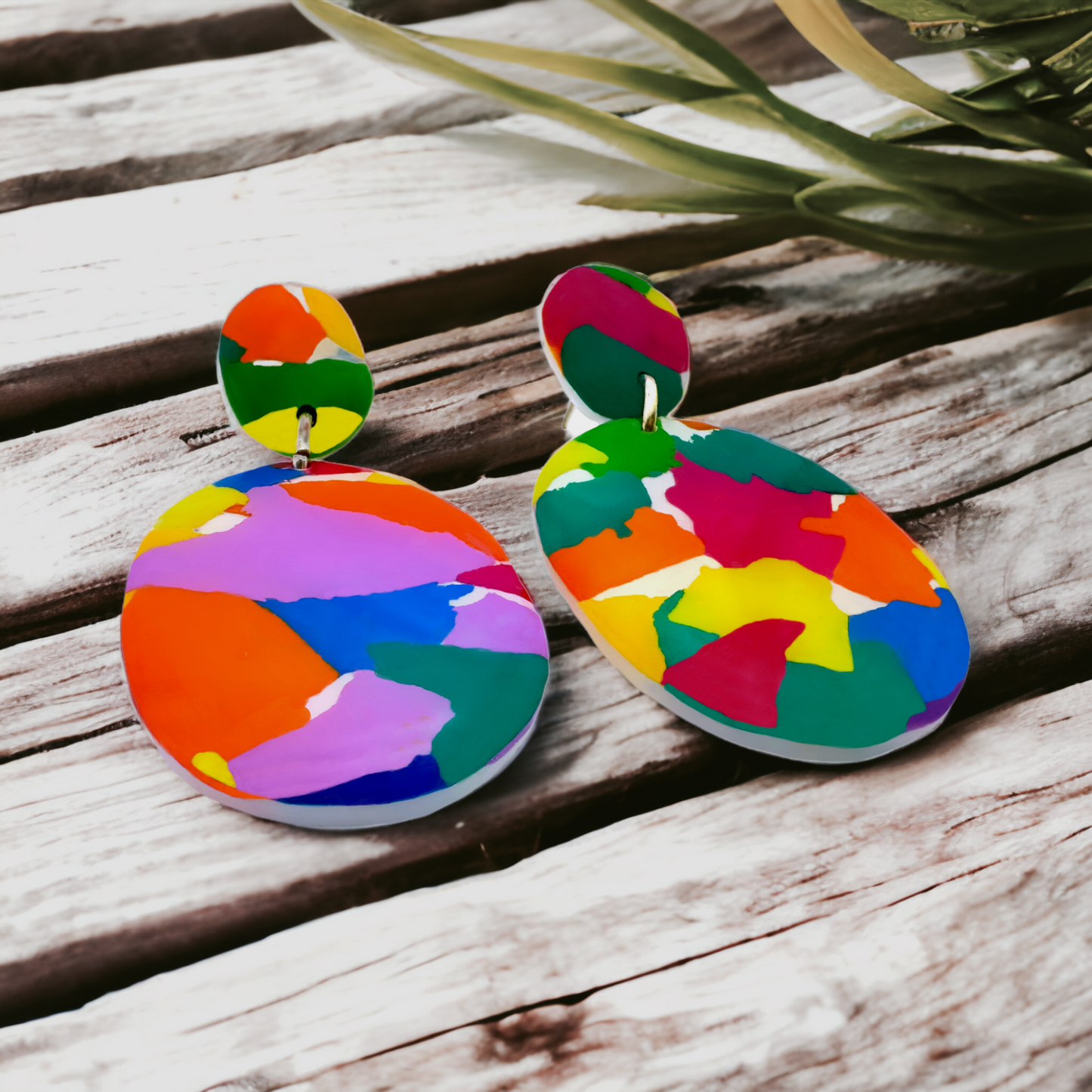 Made With Love Club Tropicana Large Oval Post Earrings