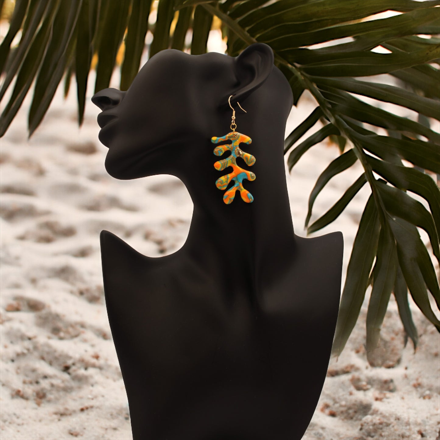 Hawaiian Dreams Collection Large Cascading Waves Hook Earrings