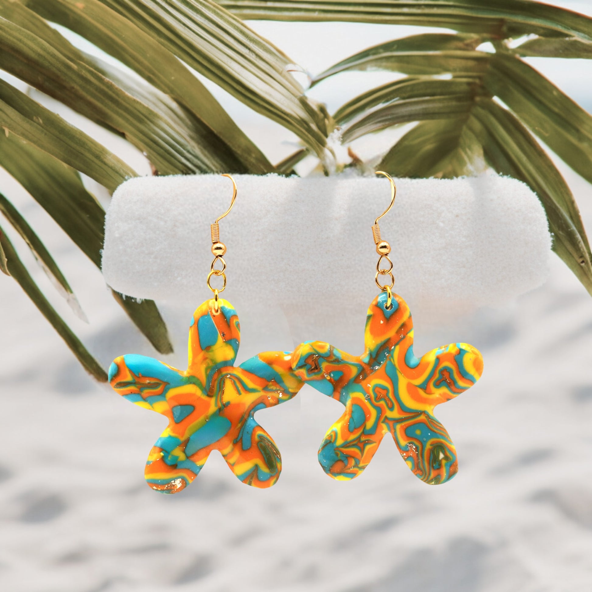 Hawaiian Dreams Collection Large Daisy Hook Earrings