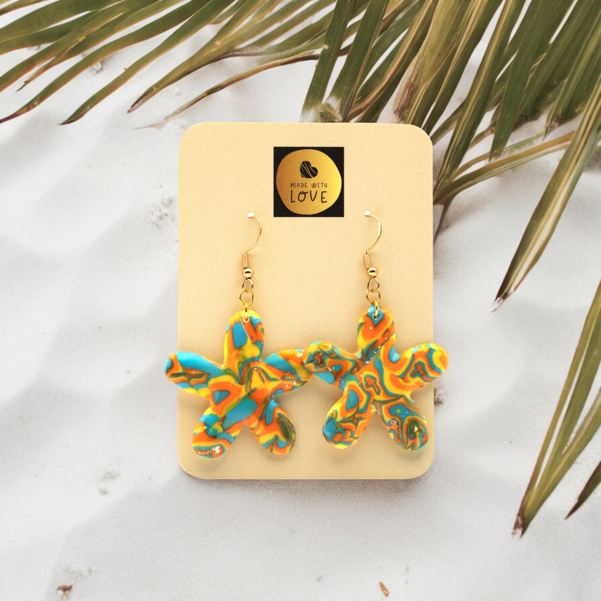 Hawaiian Dreams Collection Large Daisy Hook Hook Earrings