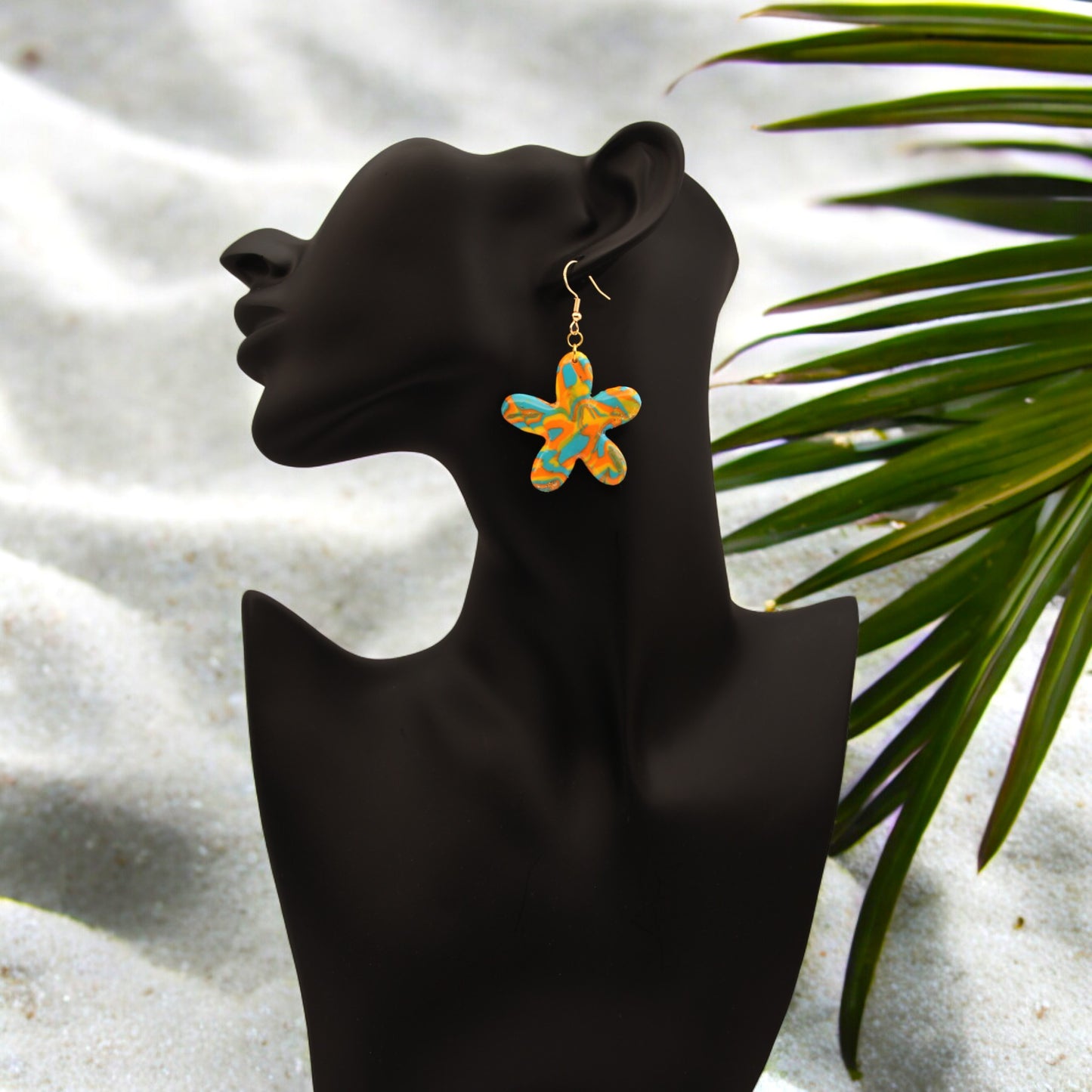 Hawaiian Dreams Collection Large Daisy Hook Earrings