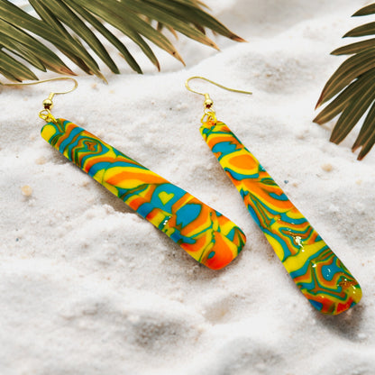 Hawaiian Dreams Collection Large Long Rounded Pencil Hook Earrings