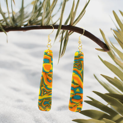 Hawaiian Dreams Collection Large Long Rounded Pencil Hook Earrings