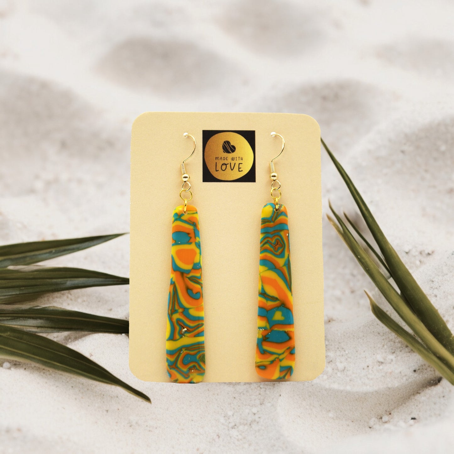 Hawaiian Dreams Collection Large Long Rounded Pencil Hook Earrings