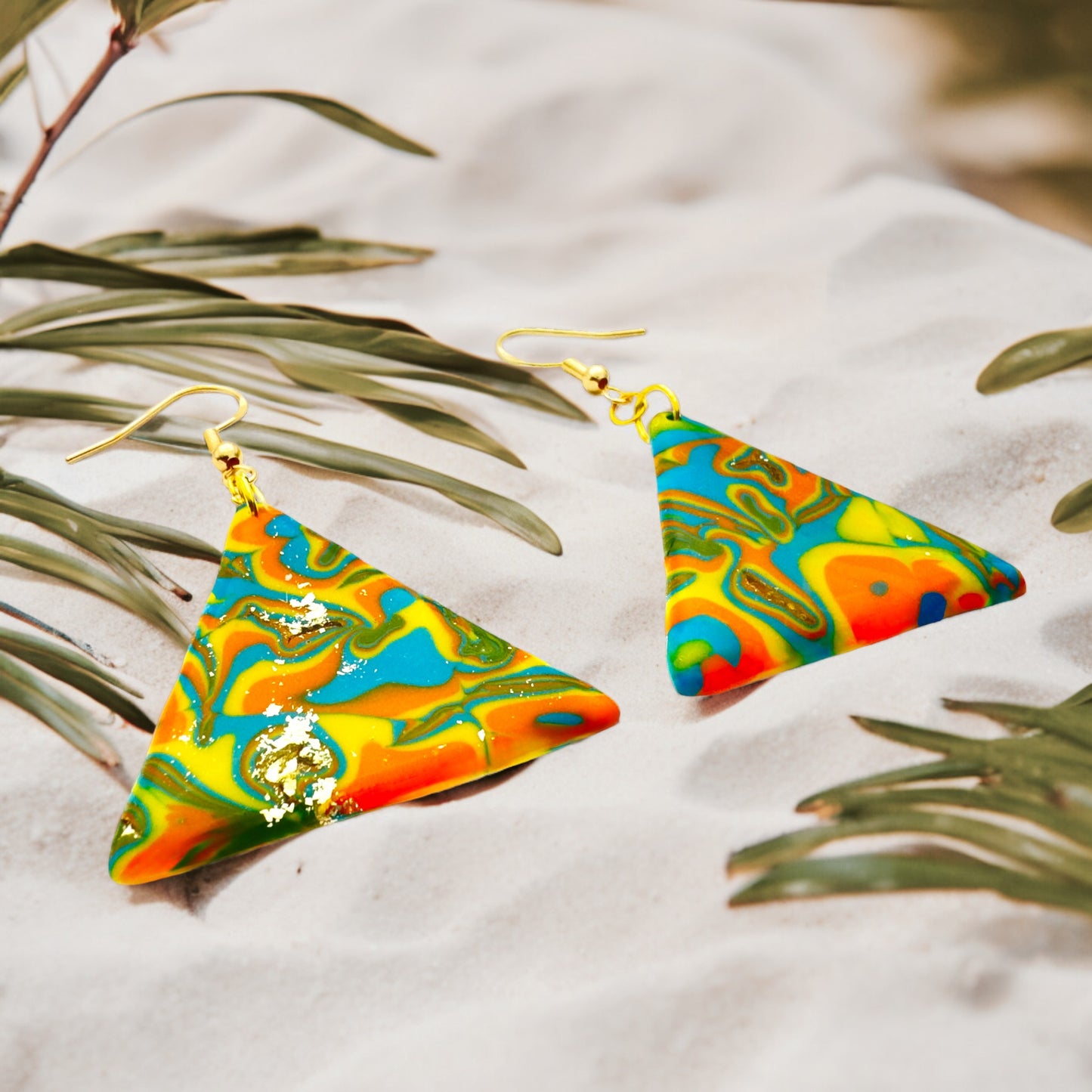 Hawaiian Dreams Collection Large Triangle Hook Earrings