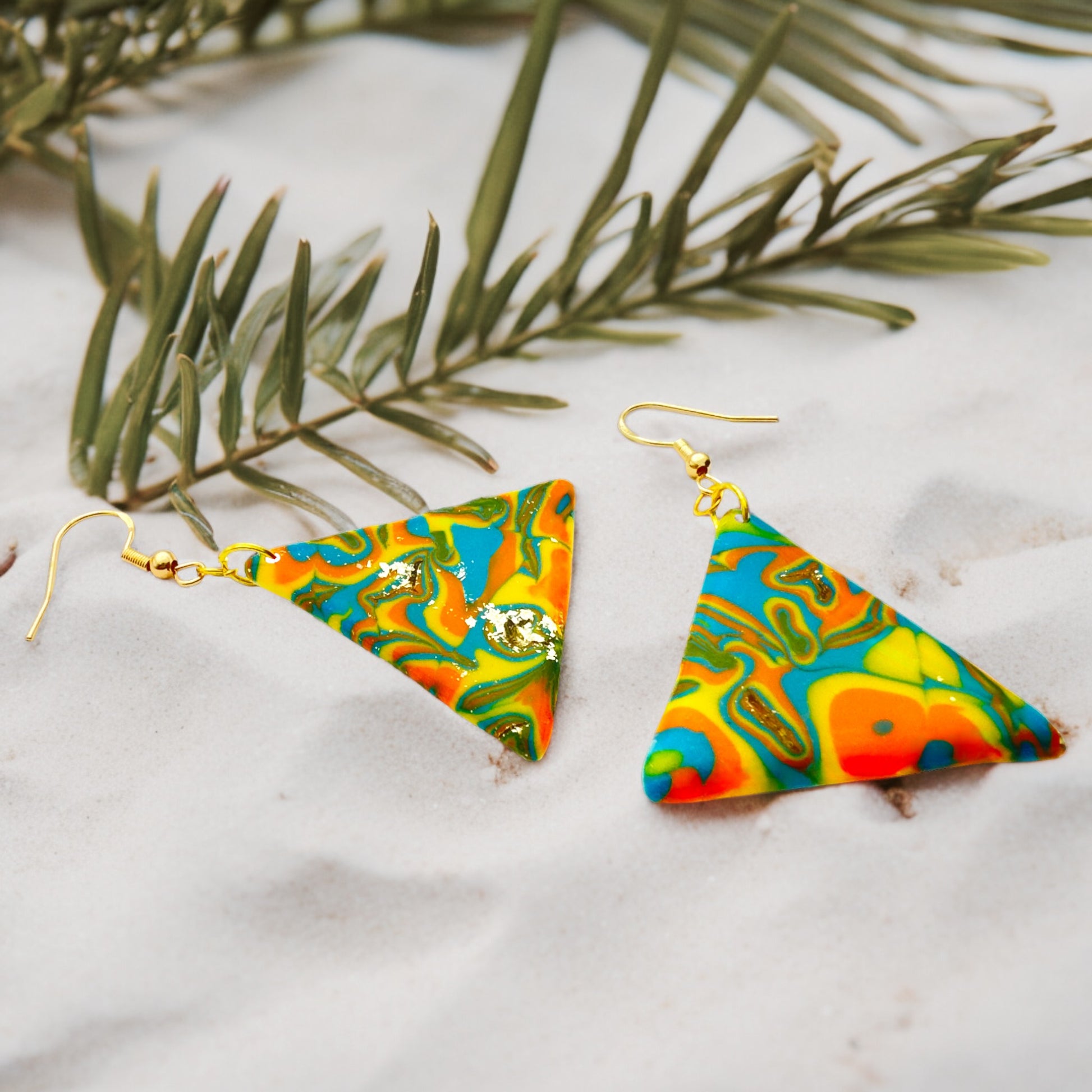 Hawaiian Dreams Collection Large Triangle Hook Earrings