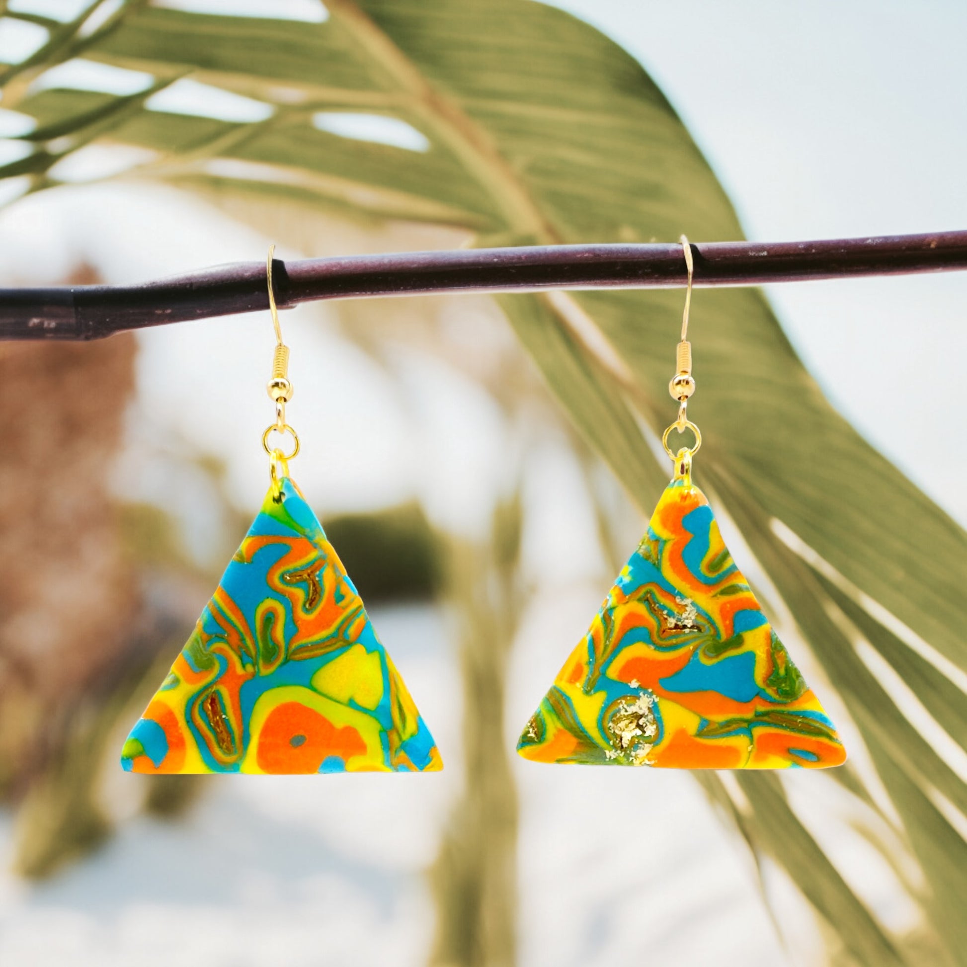 Hawaiian Dreams Collection Large Triangle Hook Earrings