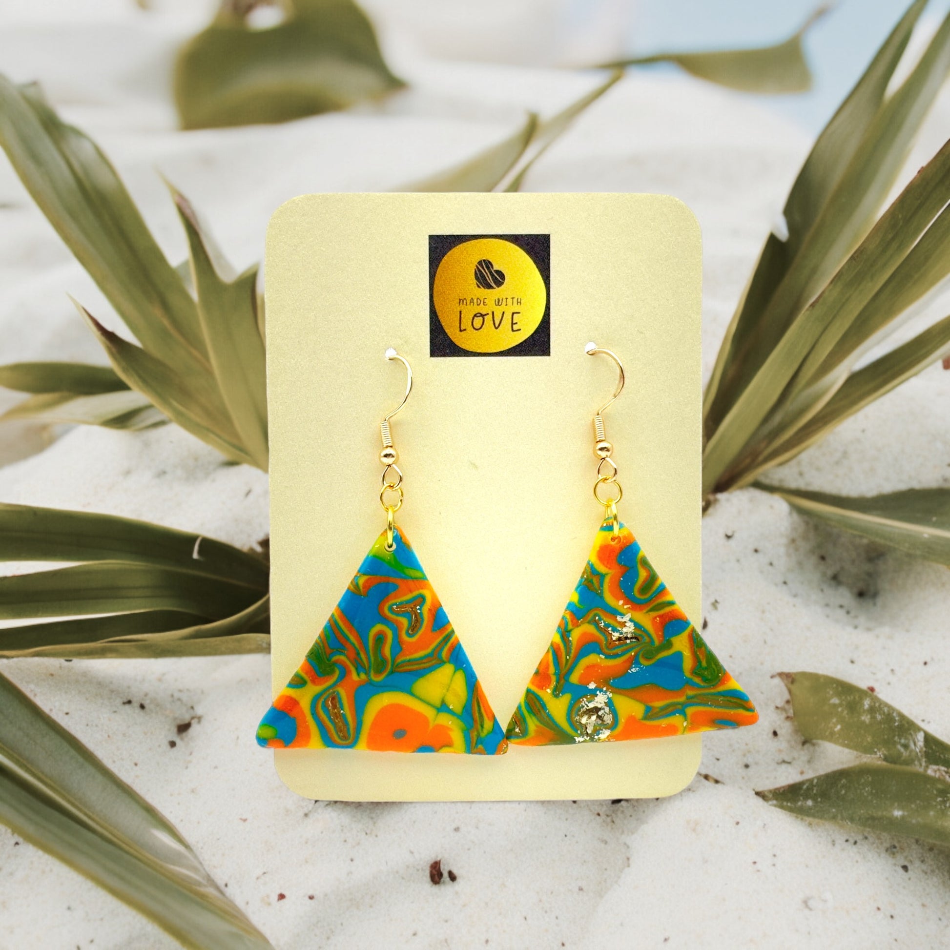 Hawaiian Dreams Collection Large Triangle Hook Earrings