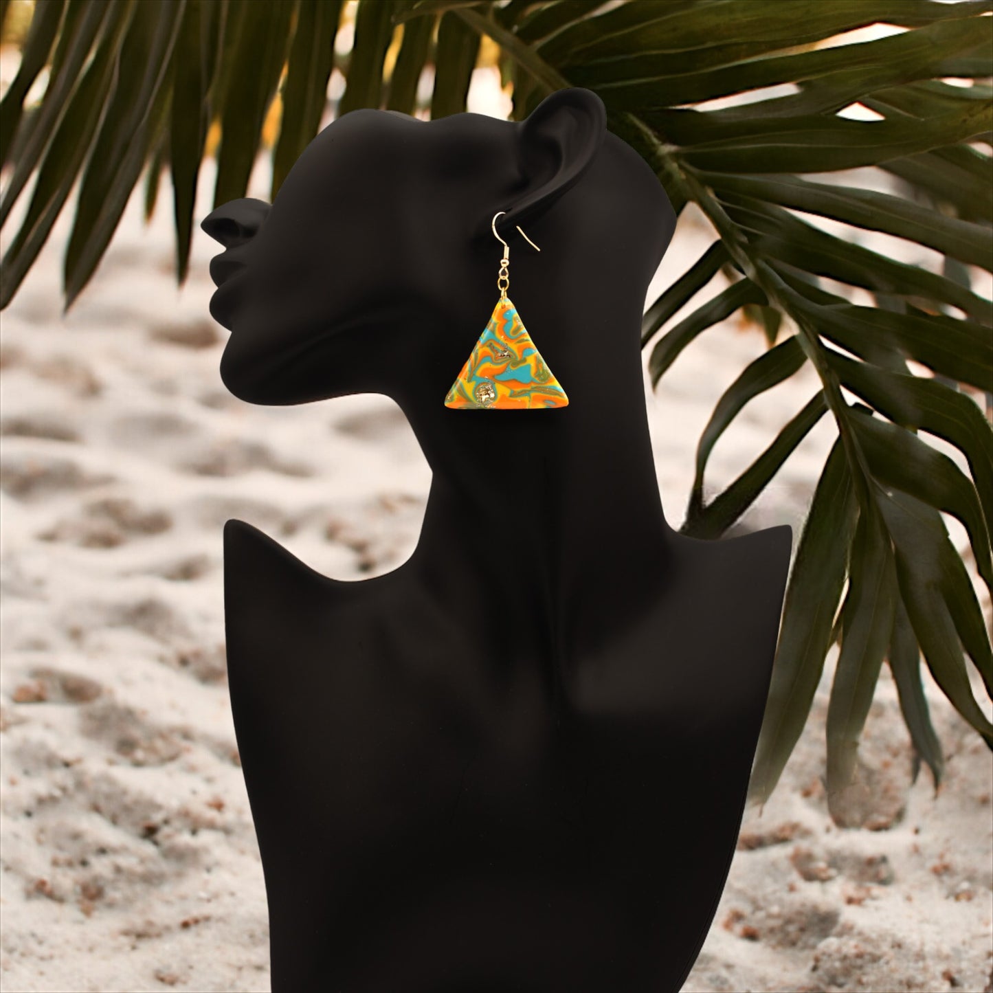 Hawaiian Dreams Collection Large Triangle Hook Earrings