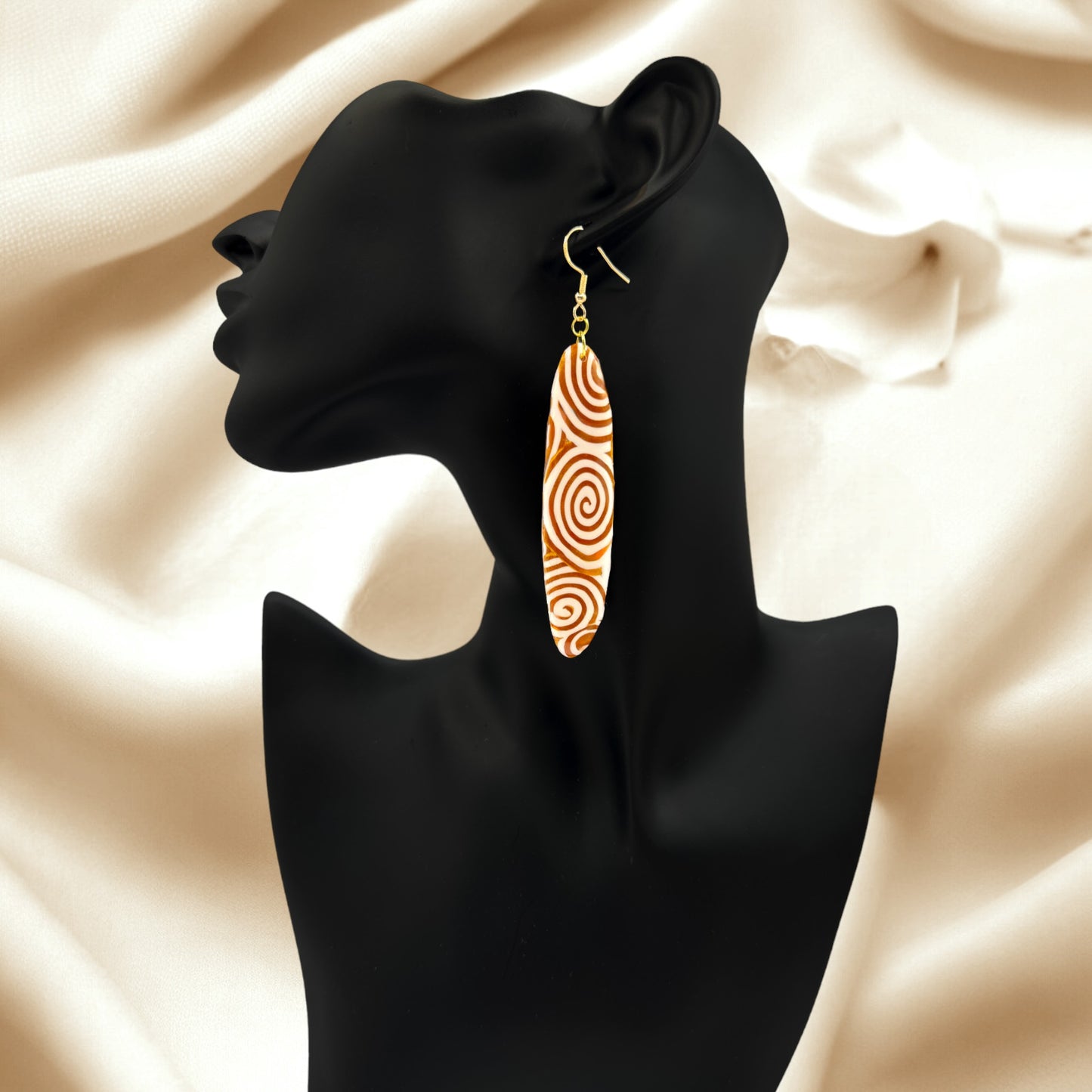 Made With Love Aurum Helix Collection Extra Large Long Oval Hook Earrings