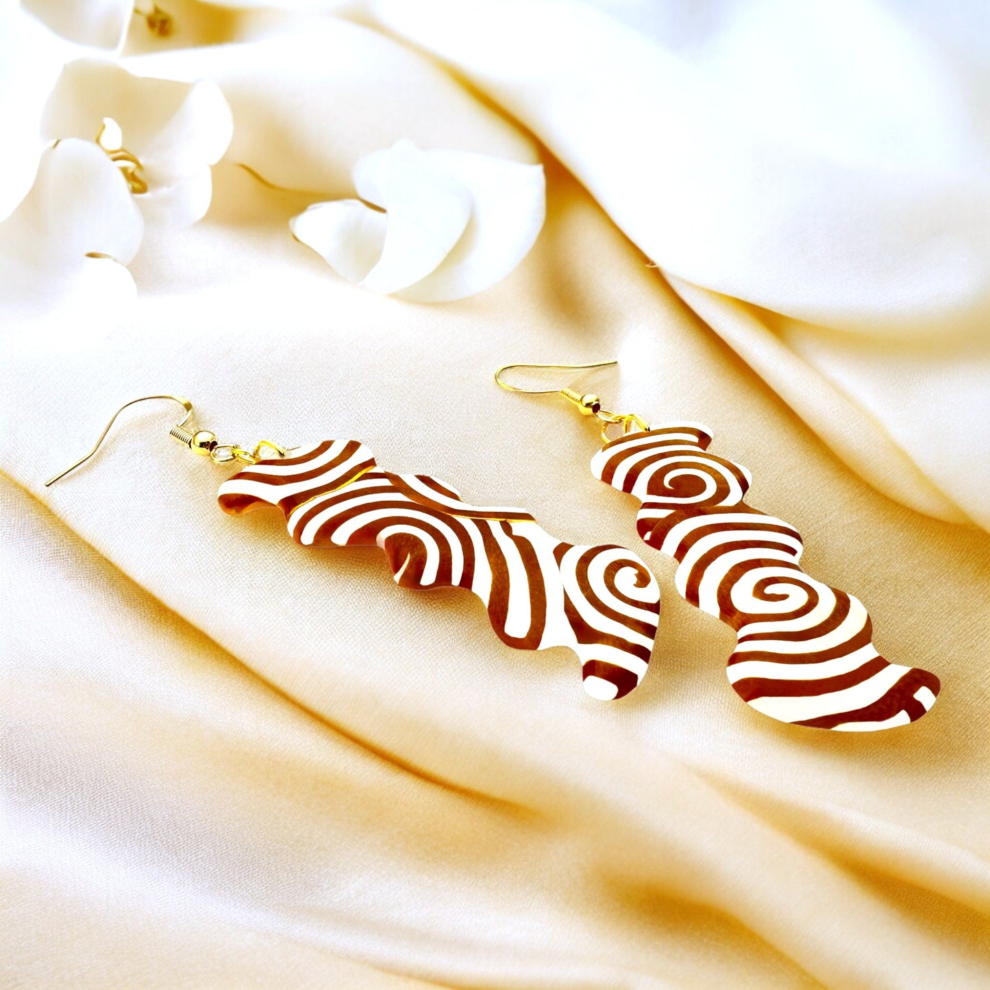 Made With Love Aurum Helix Collection Large Squiggly Oblong Hook Earrings