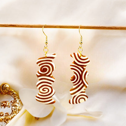 Made With Love Aurum Helix Collection Large Squiggly Oblong Hook Earrings