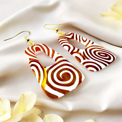 Made With Love Aurum Helix Collection Medium Freeform Open Oblong Hook Earrings