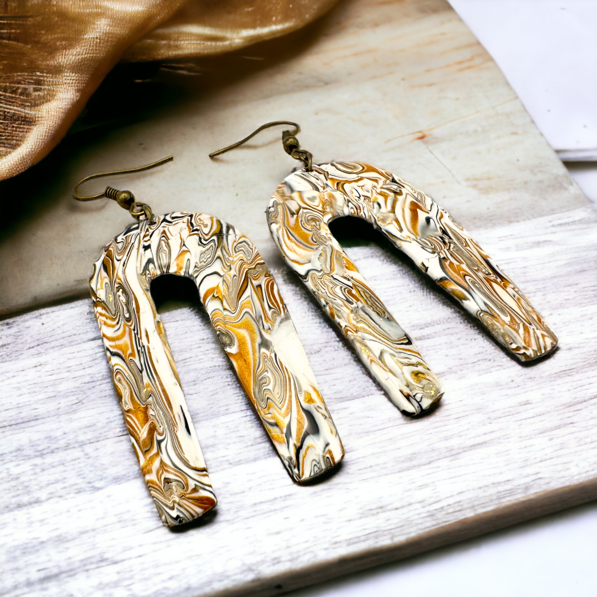 Made With Love Azura Collection Long Arch Hook Earrings