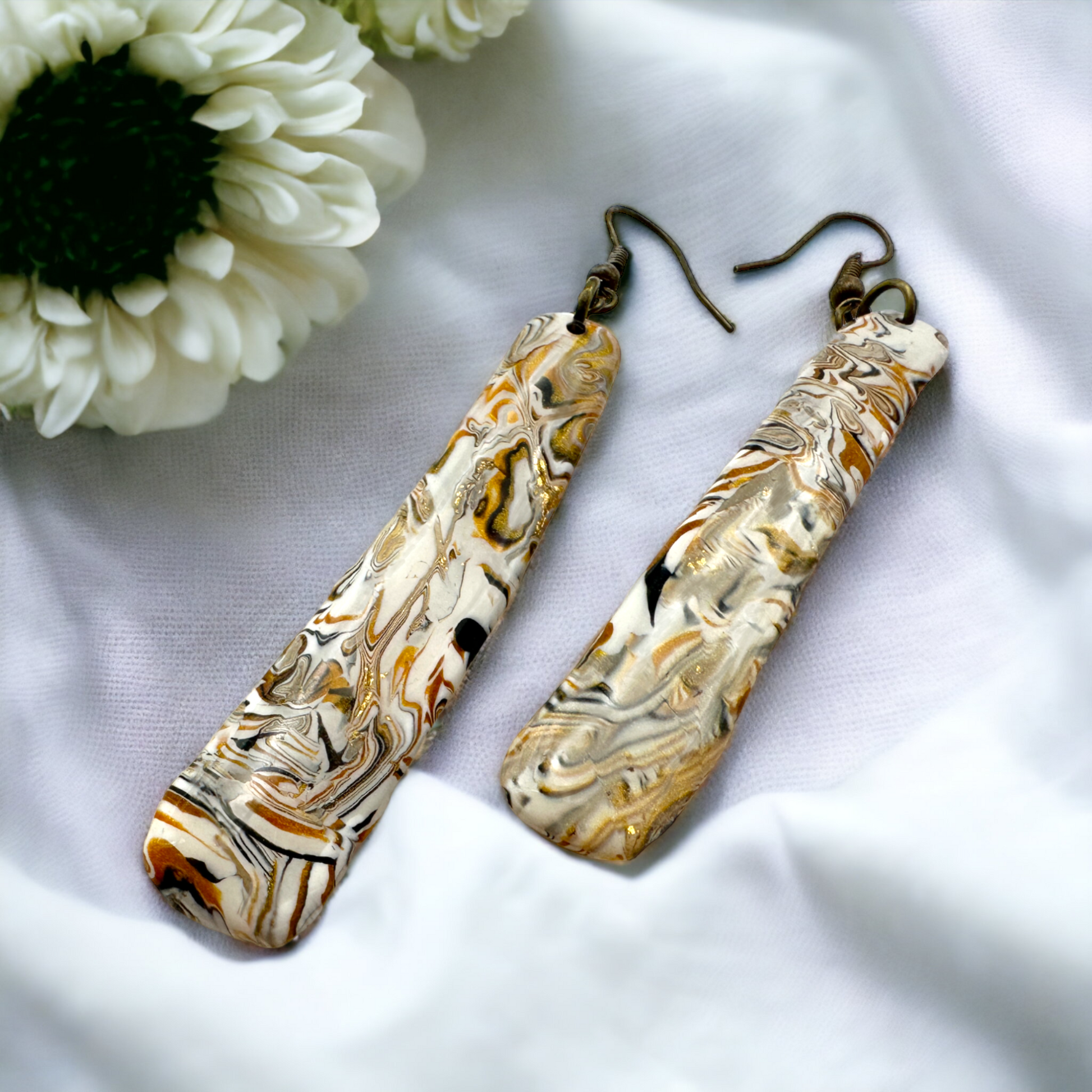 Made With Love Azura Collection Long Rounded Pencil Hook Earrings