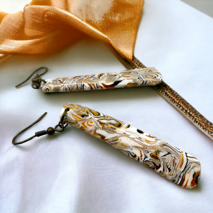 Made With Love Azura Collection Long Rounded Pencil Hook Earrings