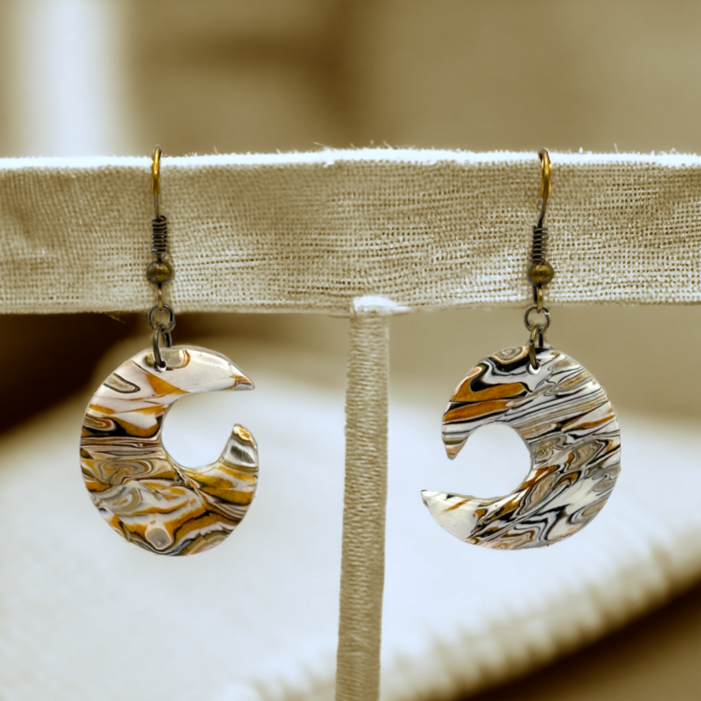 Made With Love Azura Collection Small Ying & Yang Hook Earrings