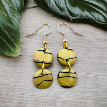 Made With Love Bijoux Tiger Collection Medium Double Circle Drop Hook Earrings