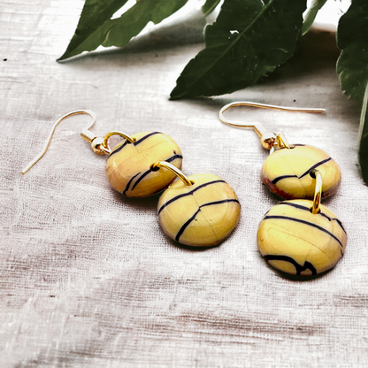 Made With Love Bijoux Tiger Collection Medium Double Circle Drop Hook Earrings