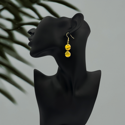 Made With Love Bijoux Tiger Collection Medium Double Circle Drop Hook Earrings