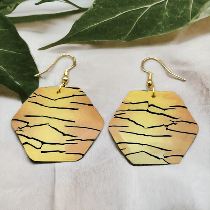 Made With Love Bijoux Tiger Collection Large Hexagon Hook Earrings