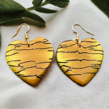 Made With Love Bijoux Tiger Collection Large Heart Hook Earrings