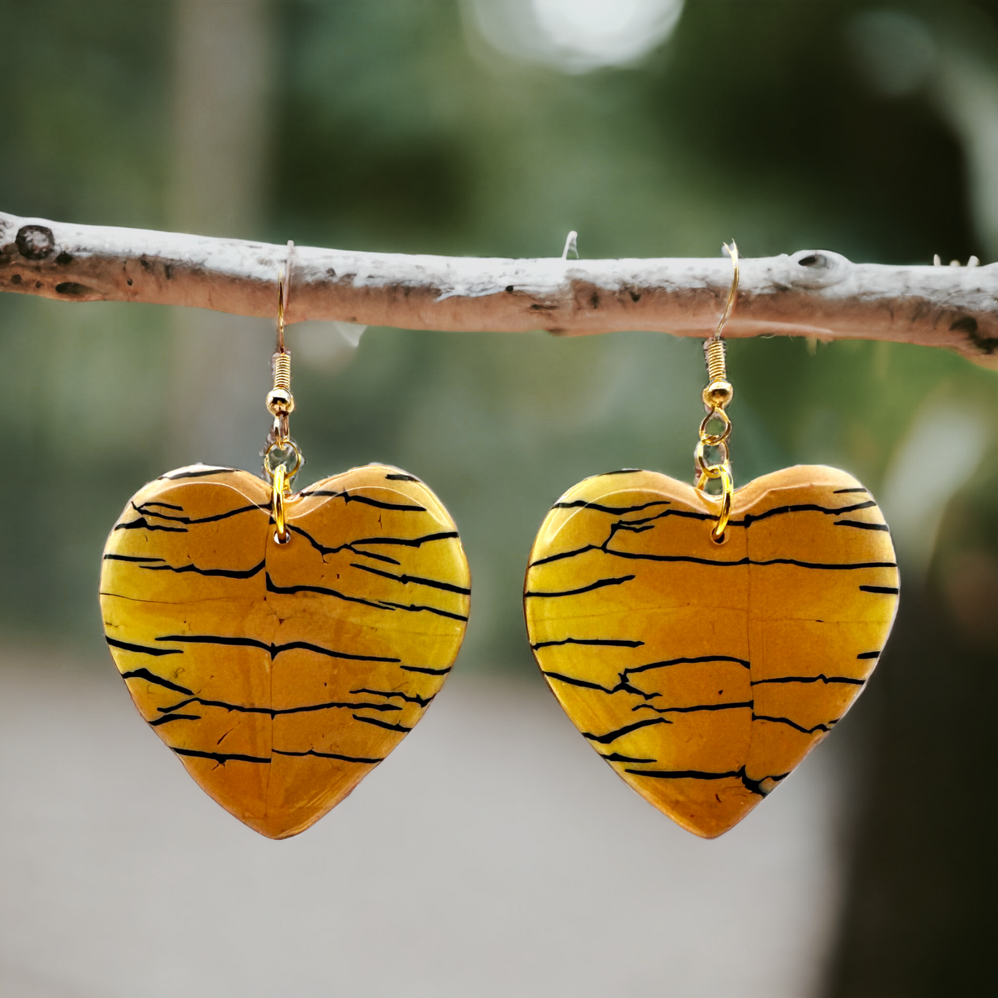 Made With Love Bijoux Tiger Collection Large Heart Hook Earrings