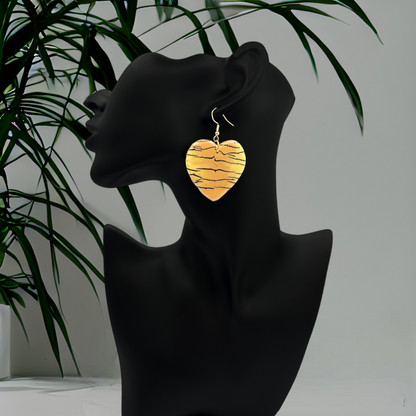 Made With Love Bijoux Tiger Collection Large Heart Hook Earrings