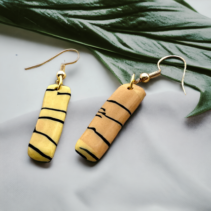 Made With Love Bijoux Tiger Collection Small Oblong Hook Earrings