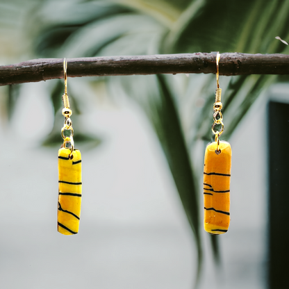 Made With Love Bijoux Tiger Collection Small Oblong Hook Earrings