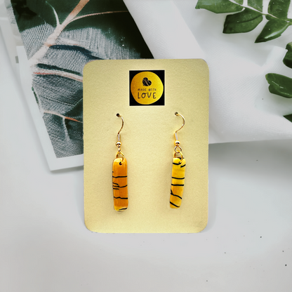 Made With Love Bijoux Tiger Collection Small Oblong Hook Earrings