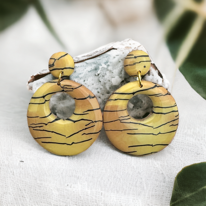 Made With Love Bijoux Tiger Collection Large Open Circle Post Earrings