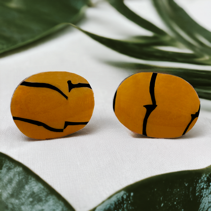 Made With Love Bijoux Tiger Collection Oval Extra Small Post Earrings