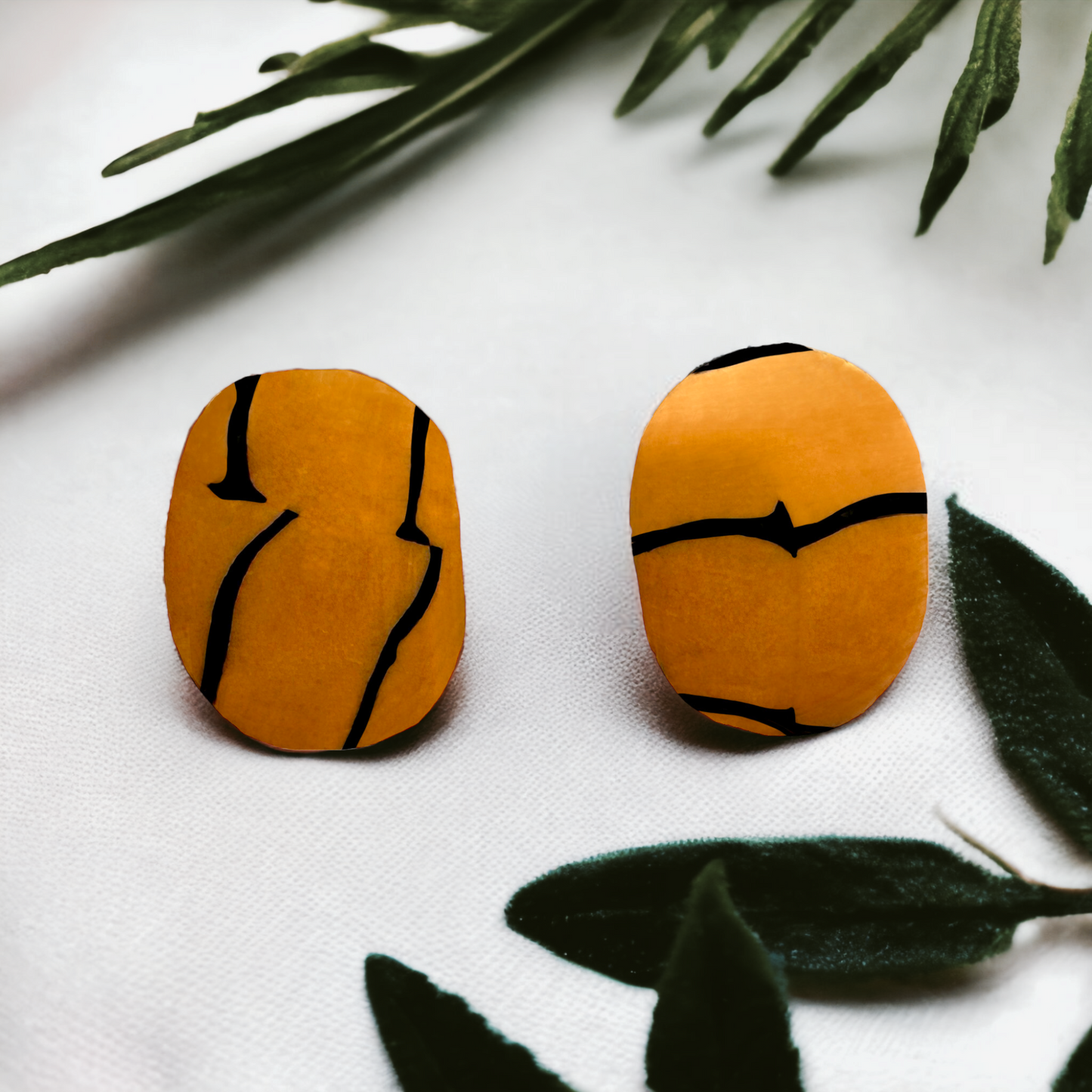 Made With Love Bijoux Tiger Collection Oval Extra Small Post Earrings