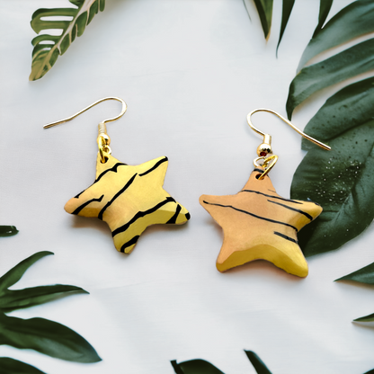 Made With Love Bijoux Tiger Collection Small Star Hook Earrings