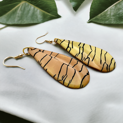 Made With Love Bijoux Tiger Collection Large Teardrop Hook Earrings