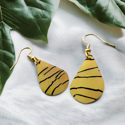 Made With Love Bijoux Tiger Collection Teardrop Small Hook Earrings