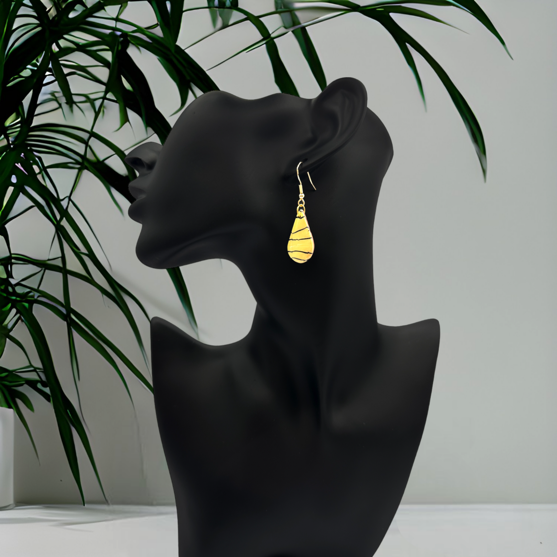 Made With Love Bijoux Tiger Collection Teardrop Small Hook Earrings