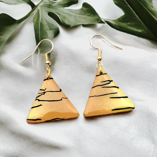 Made With Love Bijoux Tiger Collection Medium Triangle Hook Earrings