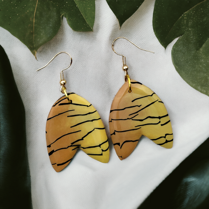 Made With Love Bijoux Tiger Collection Large Upside Down Tulip Hook Earrings