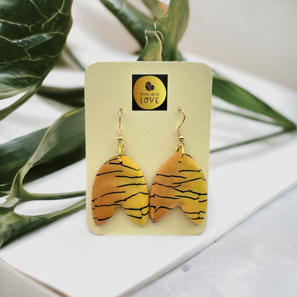 Made With Love Bijoux Tiger Collection Large Upside Down Tulip Hook Earrings