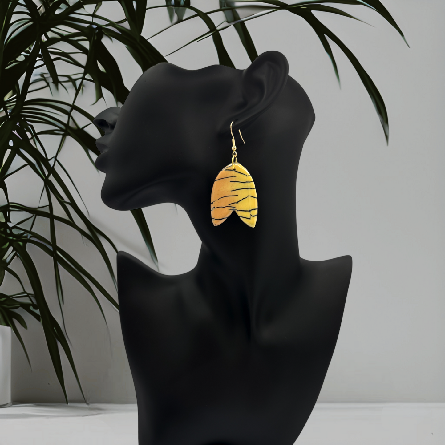 Made With Love Bijoux Tiger Collection Large Upside Down Tulip Hook Earrings