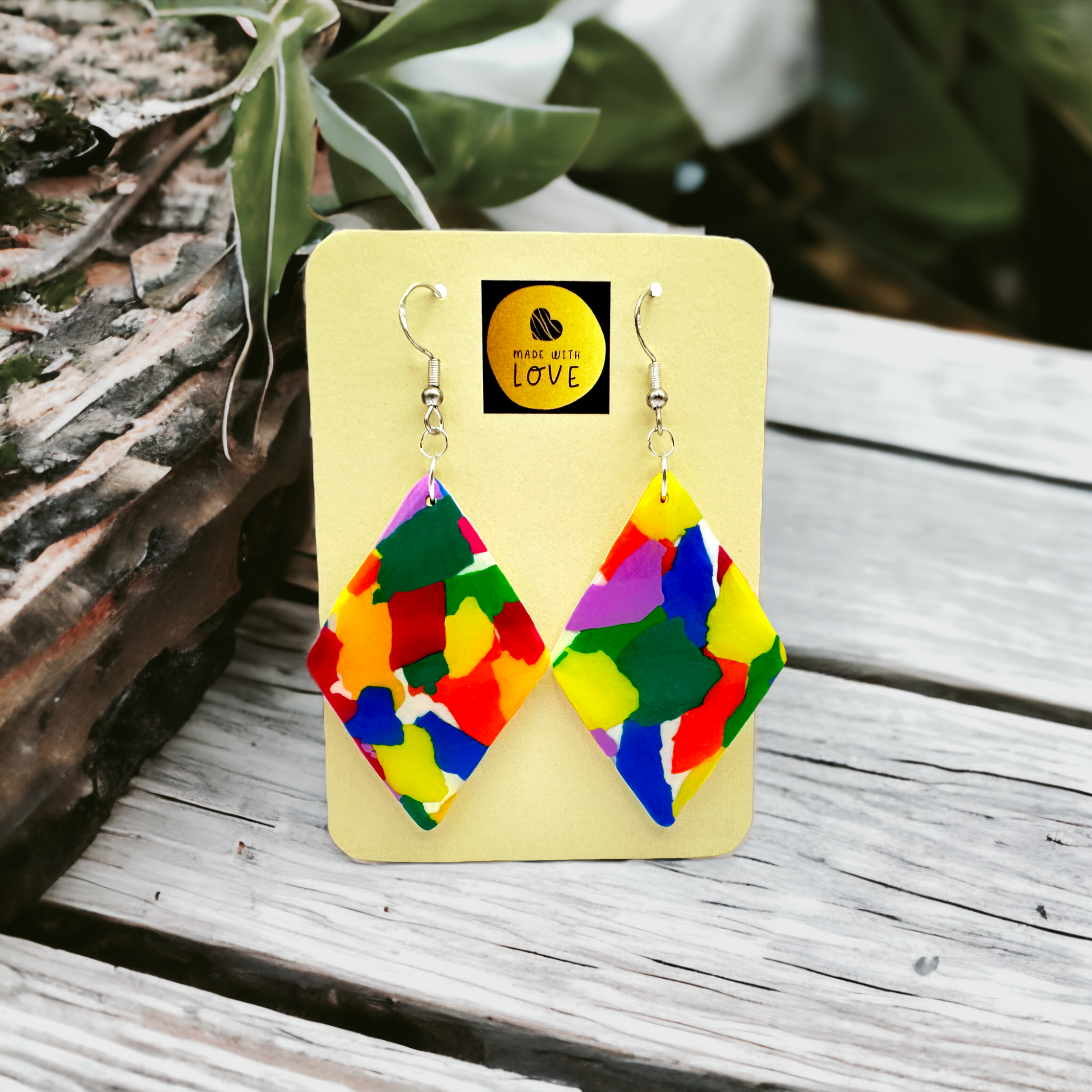 Made With Love Club Tropicana Collection Large Diamond Hook Earrings