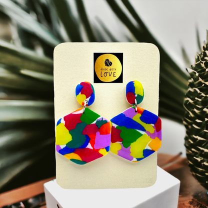 Made With Love Club Tropicana Collection Large Hexagon Post Earrings