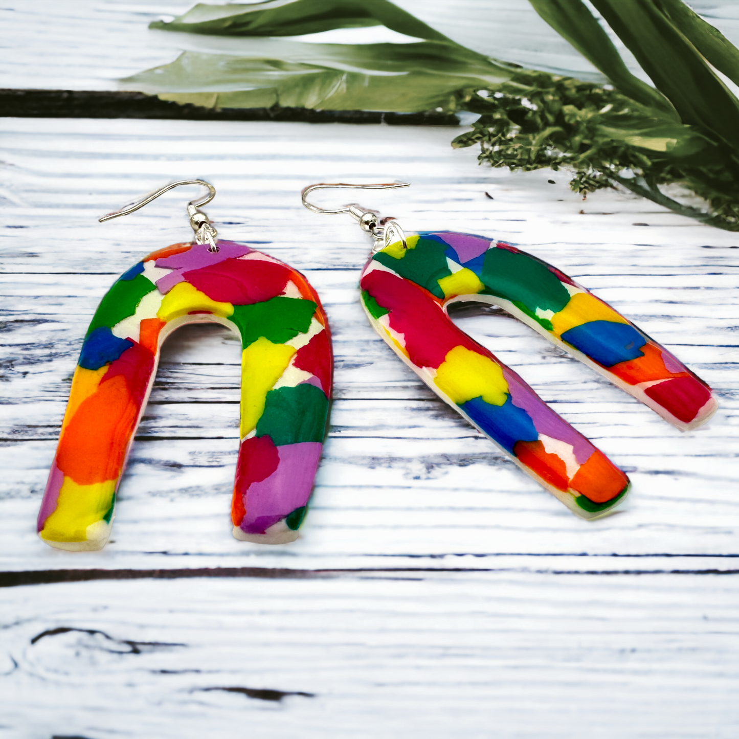 Made With Love Club Tropicana Collection Large Long Arch Hook Earrings