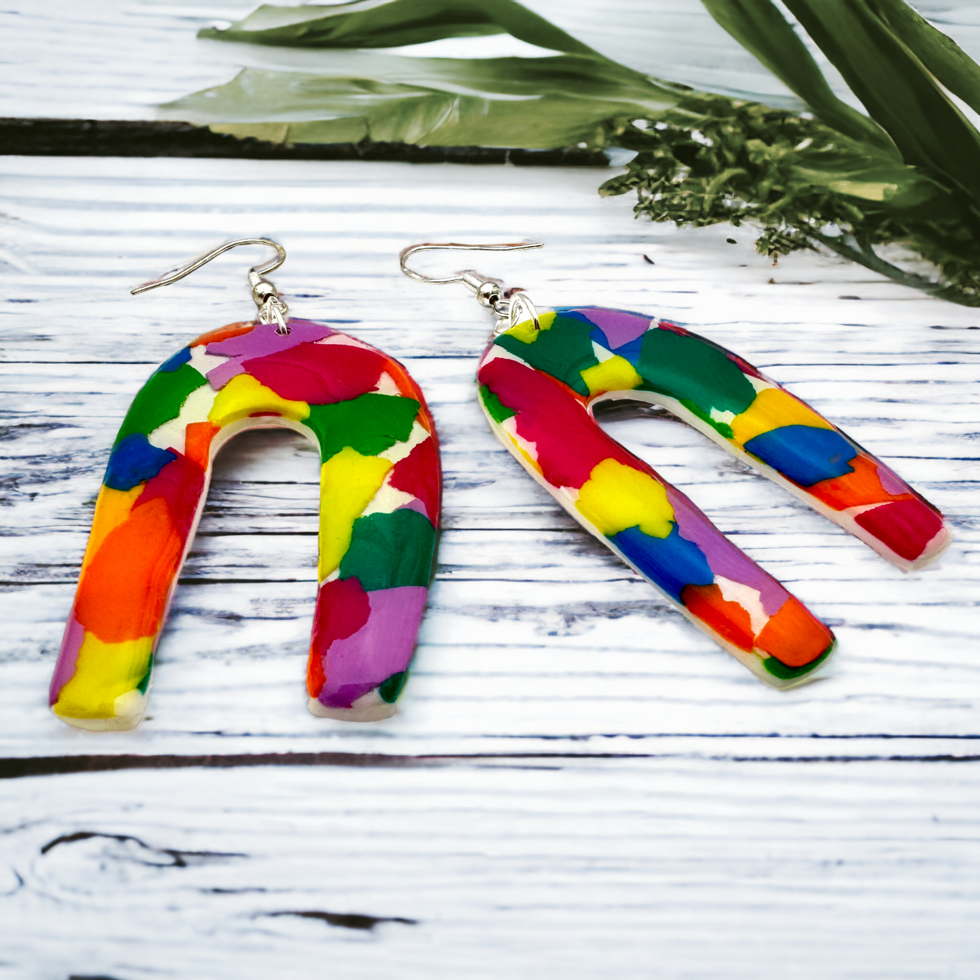 Made With Love Club Tropicana Collection Large Long Arch Hook Earrings