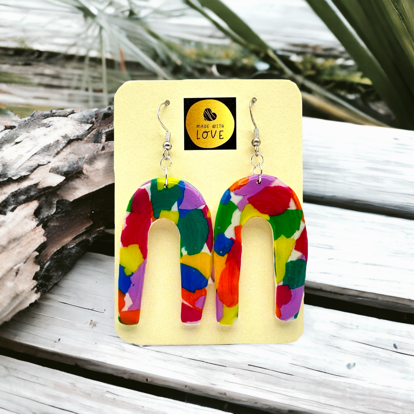 Made With Love Club Tropicana Collection Large Long Arch Hook Earrings