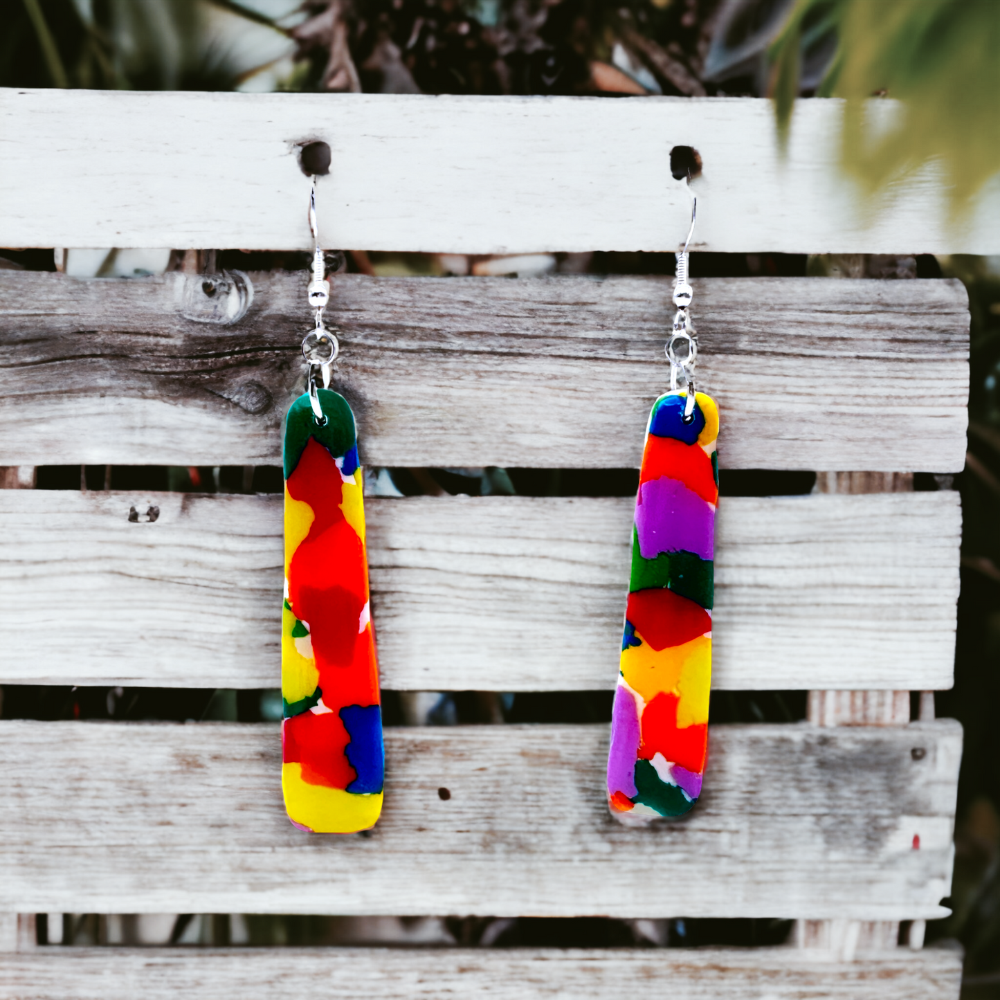 Made With Love Club Tropicana Collection Large Long Rounded Pencil Hook Earrings