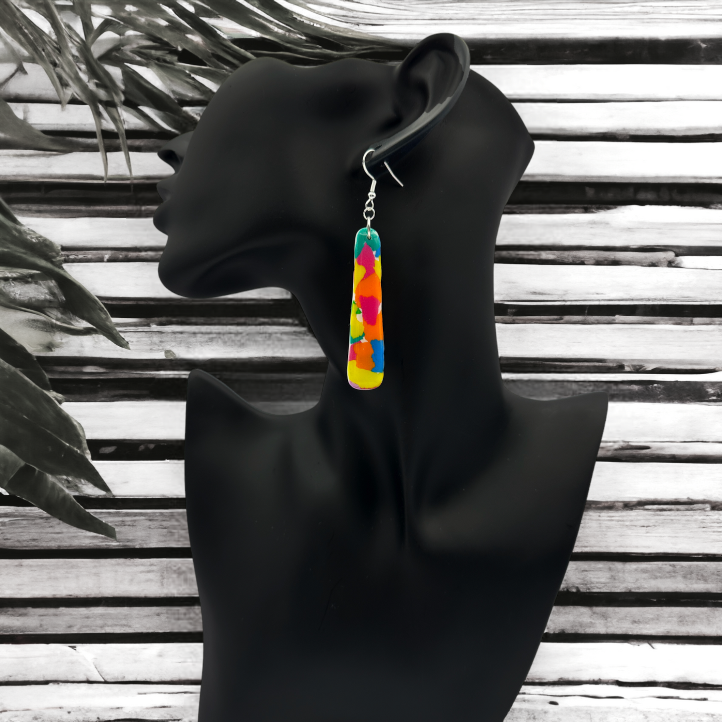 Made With Love Club Tropicana Collection Large Long Rounded Pencil Hook Earrings