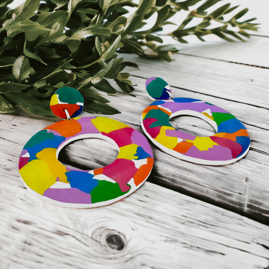 Made With Love Club Tropicana Collection Large Open Circle Post Earrings